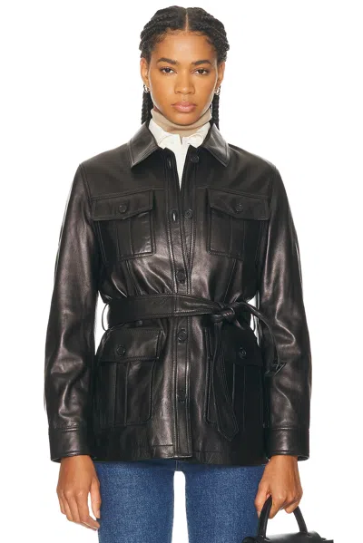 Nili Lotan Mila Suede Jacket In Black