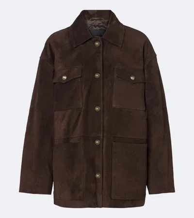 Nili Lotan Mirra Suede Jacket In Brown
