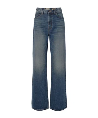 Nili Lotan Mitchell Denim Trousers With Belt Loops In Blue