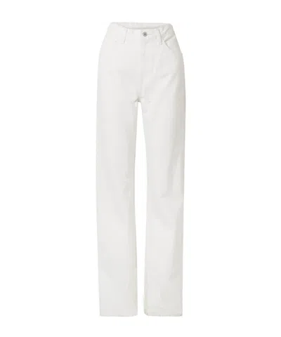 Nili Lotan Mitchell High Waist Denim Trousers In White