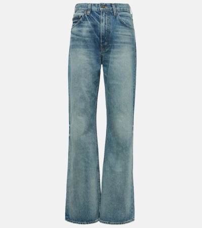 Nili Lotan Mitchell Low-rise Wide-leg Jeans In Blue