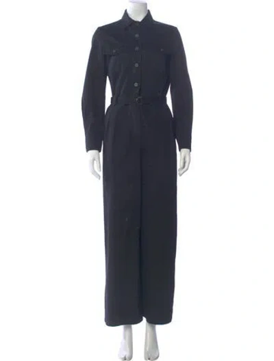 Pre-owned Nili Lotan Mock Neck Jumpsuit In Blue/grey