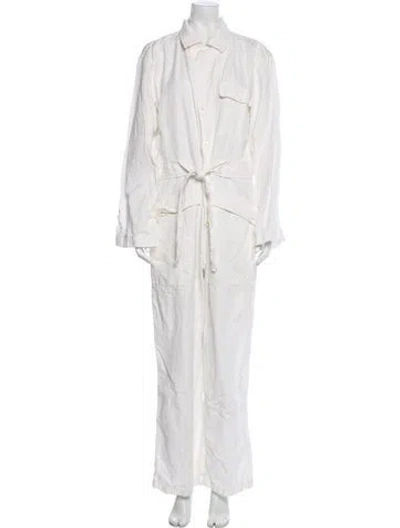 Pre-owned Nili Lotan Mock Neck Jumpsuit In White