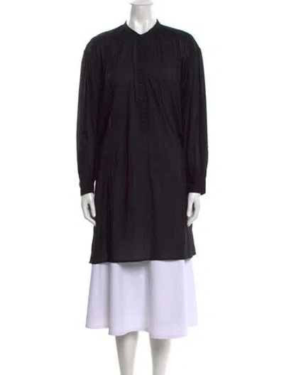 Pre-owned Nili Lotan Mock Neck Long Sleeve Tunic In Black