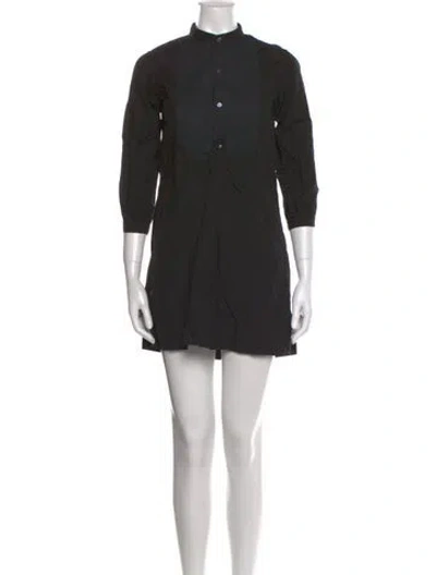 Pre-owned Nili Lotan Mock Neck Mini Dress In Black