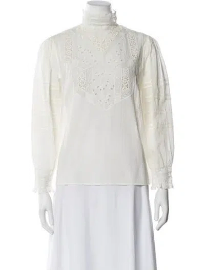 Pre-owned Nili Lotan Mock Neck Three-quarter Sleeve Sweatshirt In Neutral