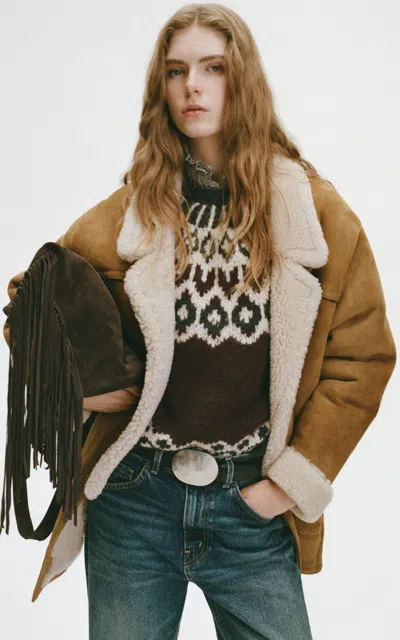 Nili Lotan Noelle Shearling Coat In Brown
