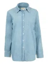 Nili Lotan Monti Chambray Denim Button-down Shirt In Blue
