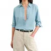 Nili Lotan Monti Denim Shirt In Chambray In Blue