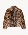 Nili Lotan Montmartre Shearling Cropped Jacket In Animal Print