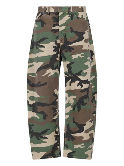 Nili Lotan Multicolor Shon Camouflage Cotton Pants In Brown