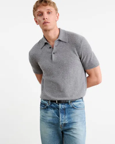 Nili Lotan Myles Cashmere Polo In Medium Grey Melange