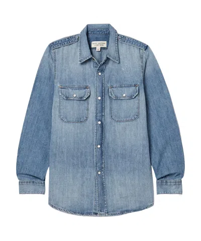 Nili Lotan Nais Long-sleeved Denim Shirt In Blue