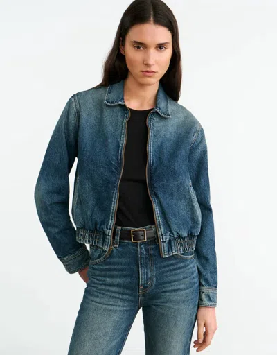Nili Lotan Najac Denim Jacket In Simon Wash In Blue