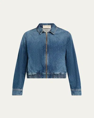 Nili Lotan Najac Denim Zip Jacket In Blue