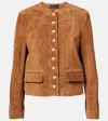 Nili Lotan Nanon Suede Jacket In Brown