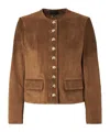 Nili Lotan Nanon Suede Jacket In Brown