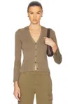 Nili Lotan Nari Silk Cardigan In Military Green