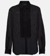 Nili Lotan Nathael Ruffled Cotton Shirt In Black
