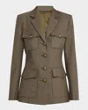 Nili Lotan Nelson Jacket In Taupe Grey