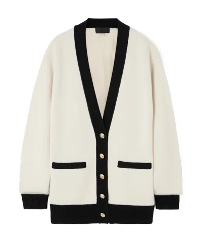 Nili Lotan Neshat Button-down Long-sleeved Knit Sweater In Neutral