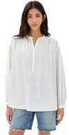 Nili Lotan Nevill Blouse In Ivory Dobby Stripes