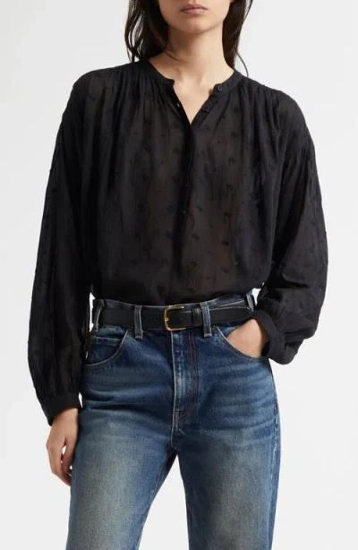 Nili Lotan Neville Embroidered Shirt In Black