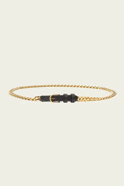 Nili Lotan Nicolette Chain Belt In Black In Gold