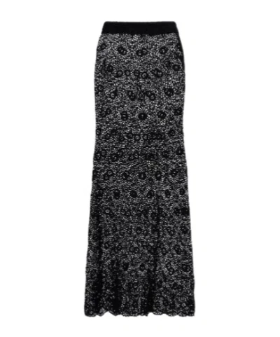 Nili Lotan Nika Crochet Cotton Maxi Skirt In Black