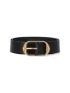 Nili Lotan Wide Dark Brown Leather Belt In Black