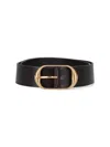 Nili Lotan Wide Dark Brown Leather Belt In Brown