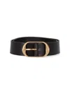 Nili Lotan Wide Dark Brown Leather Belt In Brown