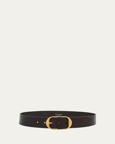 Nili Lotan Nili Leather Belt In Orange