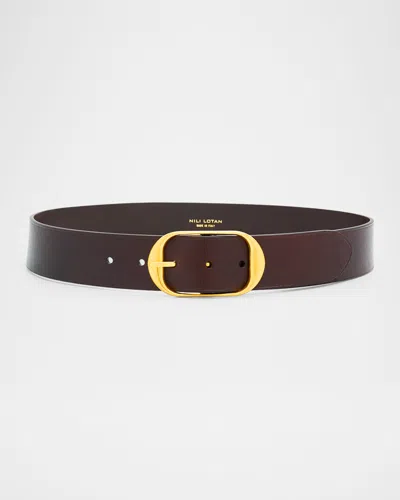 Nili Lotan Nili Leather Belt In Brown
