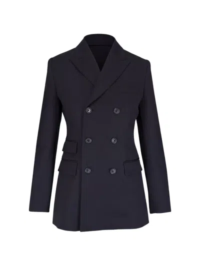 Nili Lotan Noah Double-breasted Peak-lapel Blazer In Blue