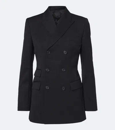 Nili Lotan Noah Double-breasted Virgin Wool Blazer In Black