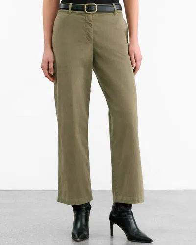 Nili Lotan Nohan Cropped Leg Pant In Military Green In Brown