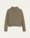 Nili Lotan Omaira Funnel-neck Wool Sweater In Brown