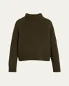 Nili Lotan Omaira Funnel-neck Wool Sweater In Dark Pine