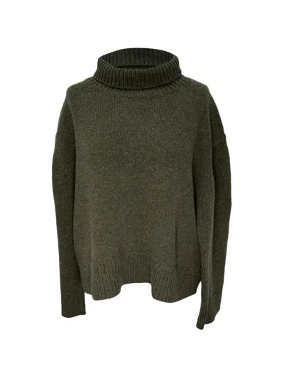 Pre-owned Nili Lotan Omaira Turtleneck Sweater In Green