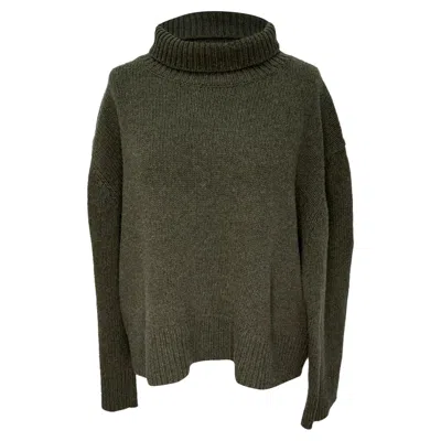 Nili Lotan Omaira Turtleneck Sweater In Olive Lambswool In Green