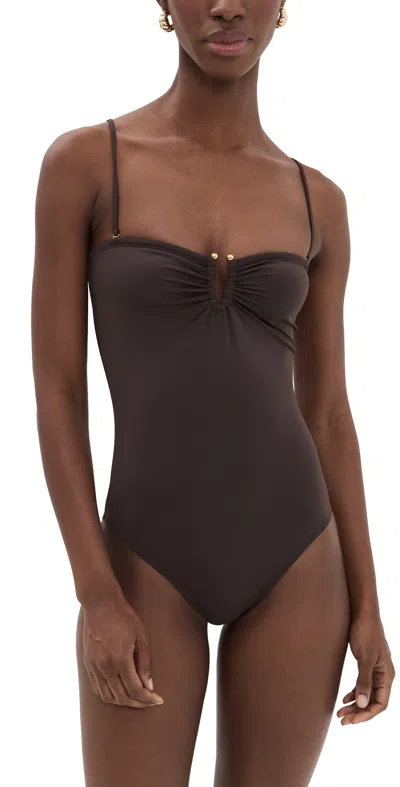 Nili Lotan One Piece Bathing Suit Espresso In Brown