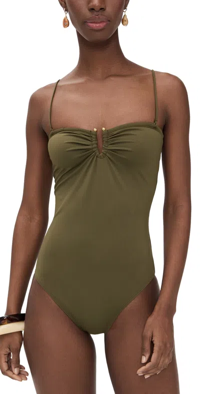 Nili Lotan One Piece Bathing Suit Olive Green