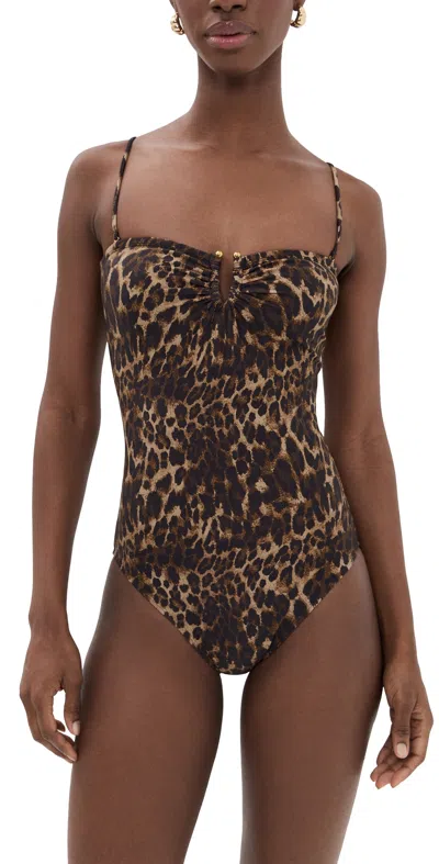 Nili Lotan One Piece Bathing Suit Vintage Leopard Print In Multi
