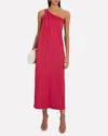 NILI LOTAN ONE-SHOULDER MAXI DRESS IN FUSCHIA PINK