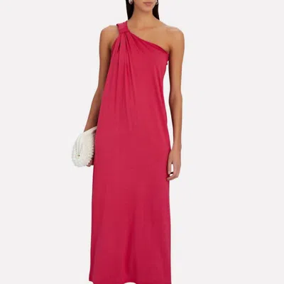 Nili Lotan One-shoulder Maxi Dress In Fuschia Pink