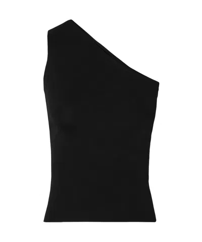 Nili Lotan One-shoulder Knitted Vest In Black