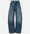 Nili Lotan Tribeca Stretch Mid-rise Barrel-leg Jeans In Blue