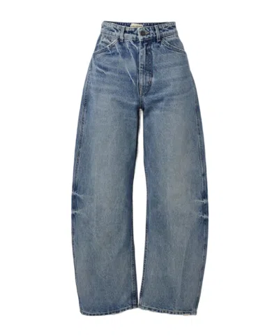 Nili Lotan Otis Mid-rise Barrel-leg Jeans In Blue