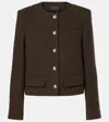 Nili Lotan Paige Cotton Blend Tweed Jacket In Braun